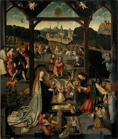 De aanbidding van Christus by Jacob Cornelisz van Oostsanen