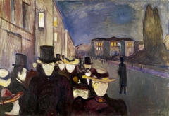 Evening on Karl Johan Street by Edvard Munch