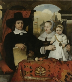 Family Portrait of Willem van der Helm, Architect of the Town of Leiden, and his Wife Belytgen Cornelisdr van de Schelt and their young Son Leendert by Barent Fabritius