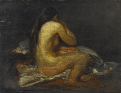 Femme nue assise by Félix Ziem