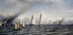 Finish — First International Race for America's Cup, August 8, 1870 by Samuel Colman