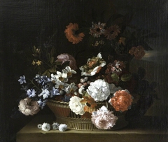 Flowers in a Basket by Jean-Baptiste Monnoyer