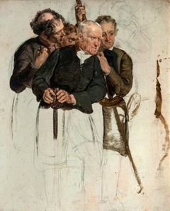 Four Standing Men (study for 'The Covenanters' Baptism') by George Harvey