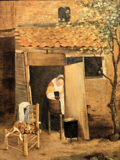 Girl washing clothes by Pieter de Hooch