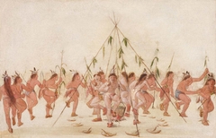 Green Corn Dance, Hidatsa by George Catlin