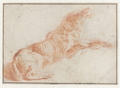 Half opgerichte hond by Nicolaes Pietersz. Berchem