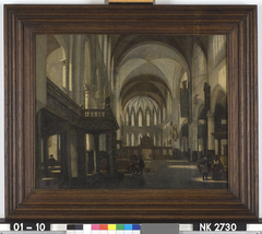 Interieur van een Protestantse Gotische Kerk by Emanuel de Witte