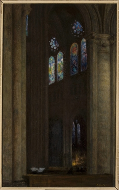 Interior of the cathedral in Chartres by Józef Pankiewicz