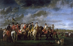 Kaiser Joseph II. mit Erzherzog Franz und der Generaliät im Lager bei Minkendorf (Münchendorf) südlich von Wien, im November 1786. by Martin Ferdinand Quadal