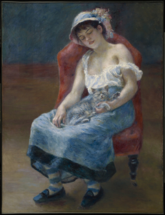 La Fille au chat by Auguste Renoir