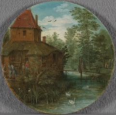 Landschaft (Gehöft am Bach) (Werkstatt) by Jan Brueghel the Elder