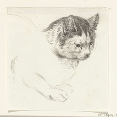 Liggende kat, naar rechts by Jean Bernard