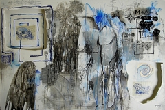 M-D Labyrinth,100X150 mixed media on canvas by George Pappas