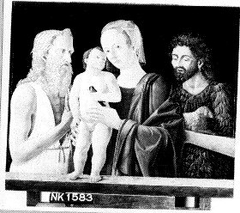 Madonna en kind met de Heilige Johannes de Doper en de Heilige Hieronymus by Marco Zoppo