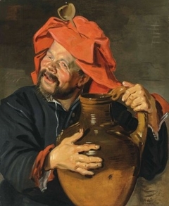 Man with a large pottery jug or drinkebroer by Frans Hals