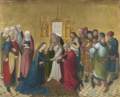 Marienleben: Vermählung Mariens Rückseite: obere Hälfte einer Krönung Mariens by Master of the Life of the Virgin