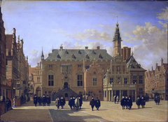 Market Place at Haarlem, Looking towards the Town Hall by Gerrit Adriaenszoon Berckheyde