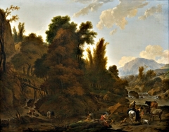 Mountain Landscape with Cattle Herders by Nicolaes Pieterszoon Berchem