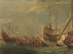 Naval Battle between Turks and Maltese by Gaspar van Eyck