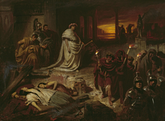 Nero auf den Trümmern Roms by Karl von Piloty