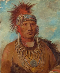 Neu-mon-ya, Walking Rain, War Chief by George Catlin