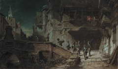 Night Watchmen by Carl Spitzweg