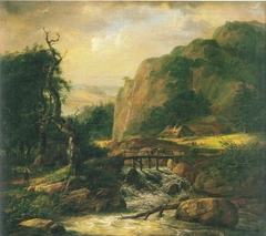 Nordic Landscape with a Bridge by Johan Christian Dahl