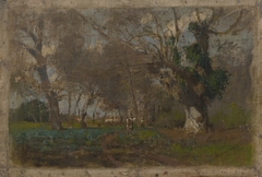 Oak Trees near an Arm of the Váh by László Mednyánszky