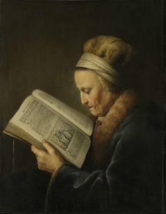 Old Woman Reading by Gerard Dou