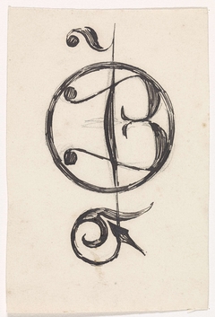 Ontwerp voor een monogram met de letters J en B by Antoon Derkinderen