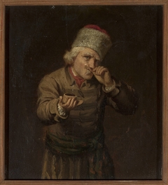 Peasant taking a pinch of snuff by Antoni Piotrowski