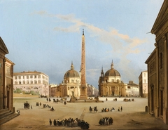 Piazza del Popolo by Ippolito Caffi