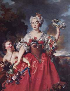 Portrait d'Angélique de Simiane, épouse de Gaspard de Gueidan, en Flore by Nicolas de Largillière