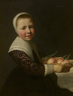 Portrait of a Girl with Peaches by Aelbert Cuyp