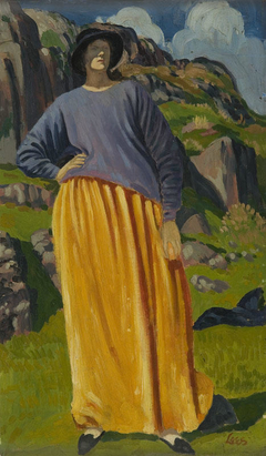 Portrait of a Lady in a Landscape by Derwent Lees