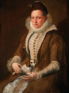 Portrait of a lady with a dog by Lavinia Fontana