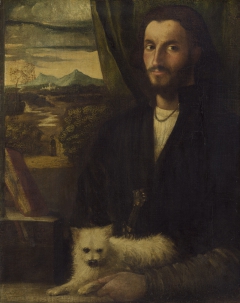 Portrait of a Man with a Dog by Giovanni Cariani