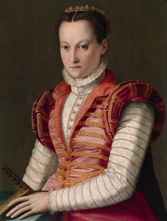 Portrait of a young noblewoman with a lute by Alessandro Allori