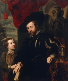 Portrait of Rubens with his Son Albert by painter in the circle of Rubens