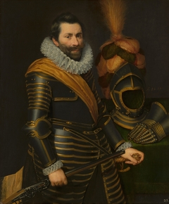 Portret van een onbekende officier by Jan van Ravesteyn