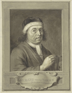 Portret van Laurens Vicentsz. van der Vinne by Tako Hajo Jelgersma