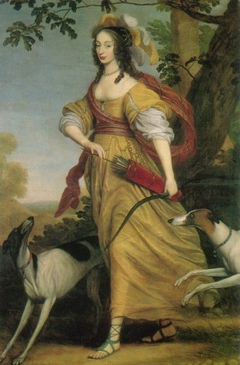 Portret van prinses Louise Hollandine van de Palts (1622-1709) als Diana by Gerard van Honthorst