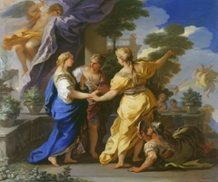 Psyche's Sisters Giving her a Lamp and a Dagger by Luca Giordano