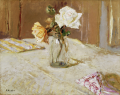 Roses in a Glass Vase by Édouard Vuillard