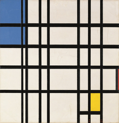 Rythme de lignes droites (et couleur?) by Piet Mondrian