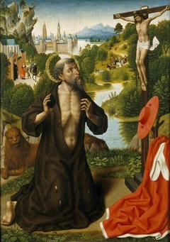 Saint Jerome in a Landscape by Master of the Legend of Saint Lucy