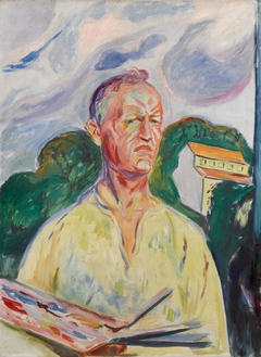 Self-Portrait with Palette by Edvard Munch