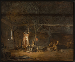 Slaughterhouse interior by Egbert van der Poel