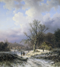 Snow landscape by Alexander Joseph Daiwaille