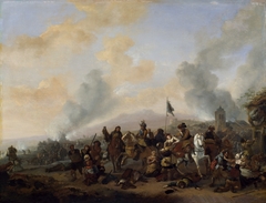 Soldiers Plundering a Village by Philips Wouwerman